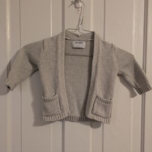 Old Navy Baby Light Gray Knit Cardigan with Pockets